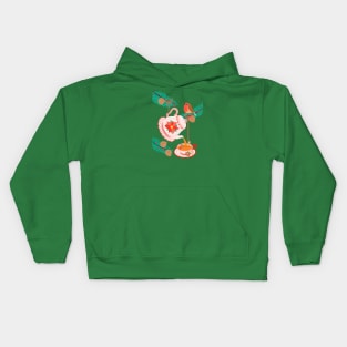 robin Christmas tea Kids Hoodie